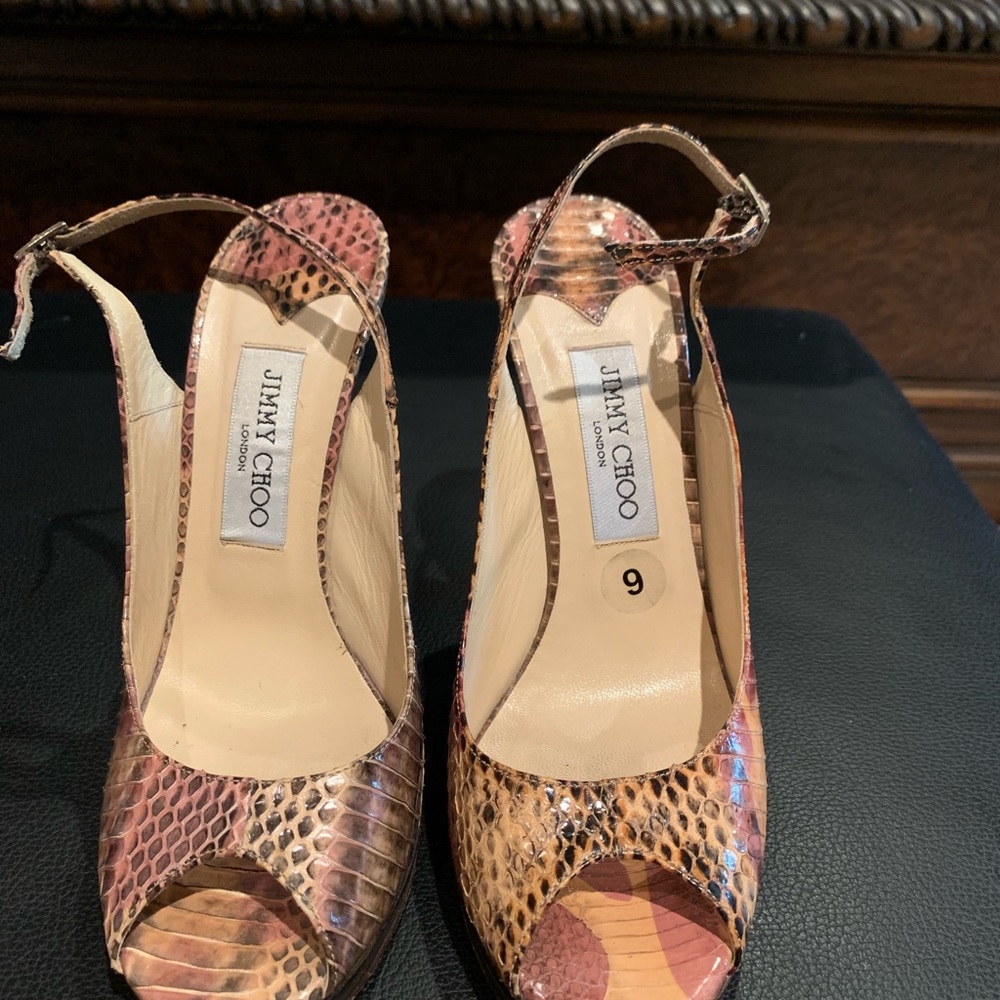 Jimmy Choo multi-colour Snakeskin Heeled Sandals - Picture 3 of 8